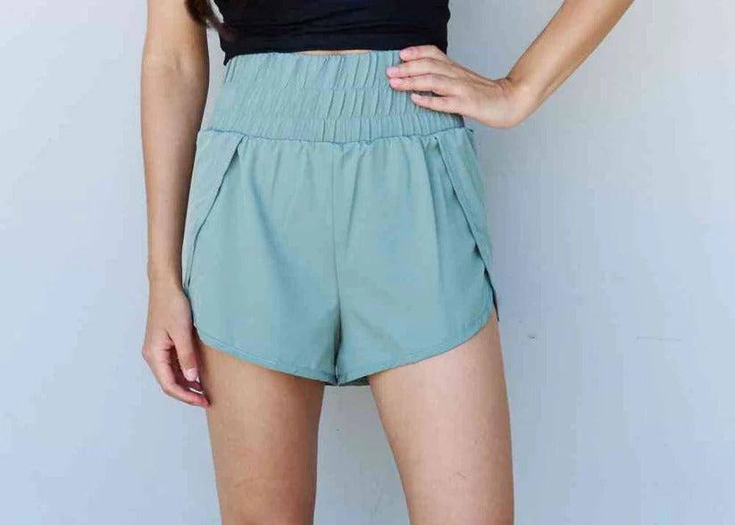 Women's Ninexis Stay Active High Waistband Active Shorts in Pastel Blue