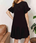 Women's Double Take V-Neck Flounce Sleeve Tiered Dress
