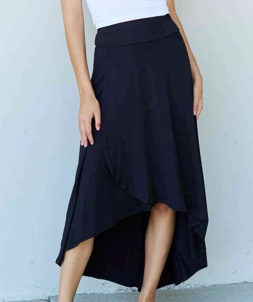 Women's Ninexis First Choice High Waisted Flare Maxi Skirt in Black