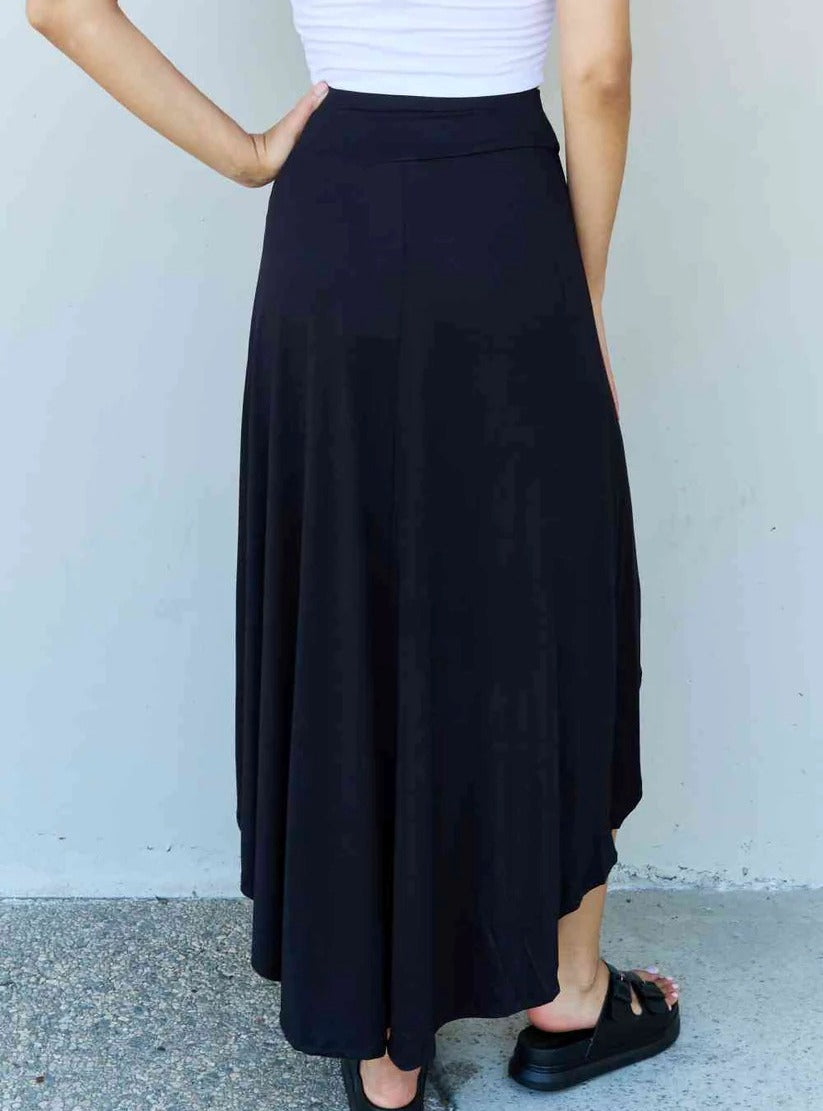 Women's Ninexis First Choice High Waisted Flare Maxi Skirt in Black
