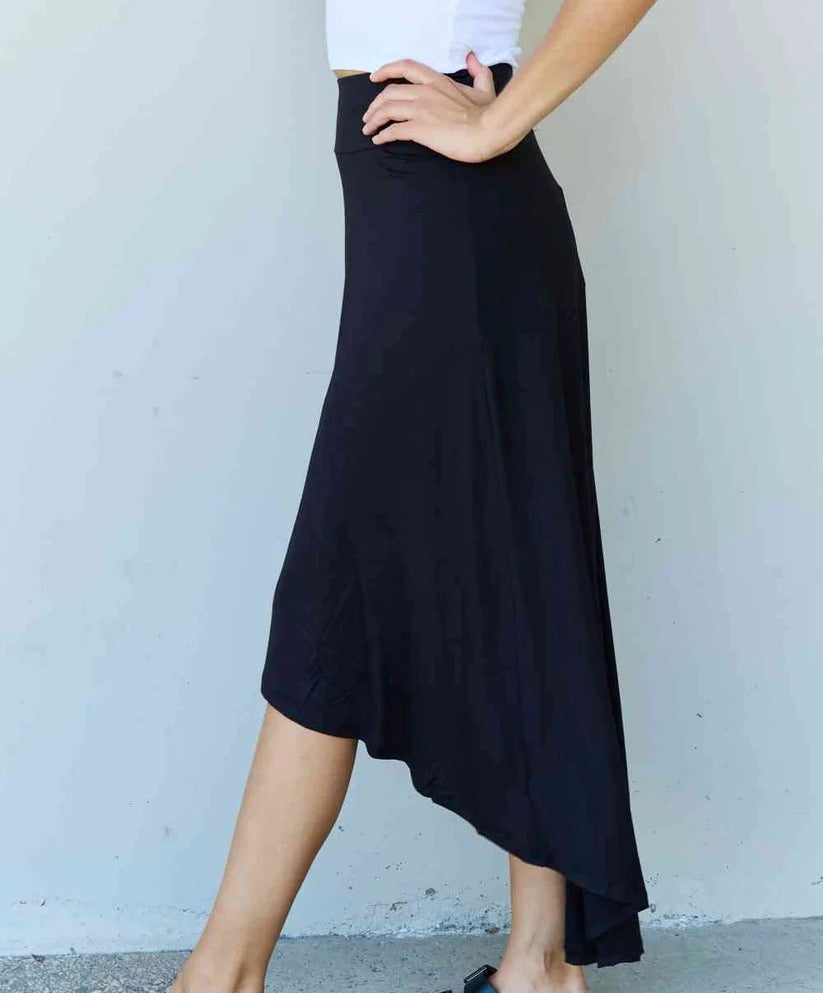 Women's Ninexis First Choice High Waisted Flare Maxi Skirt in Black