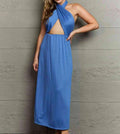Women's Ninexis Know Your Worth Criss Cross Halter Neck Maxi Dress