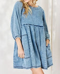 HEYSON Full Size Oversized Denim Babydoll Dress