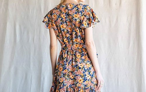 Women's Cotton Bleu by Nu Label Floral Ruffled Midi Dress