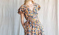 Women's Cotton Bleu by Nu Label Floral Ruffled Midi Dress