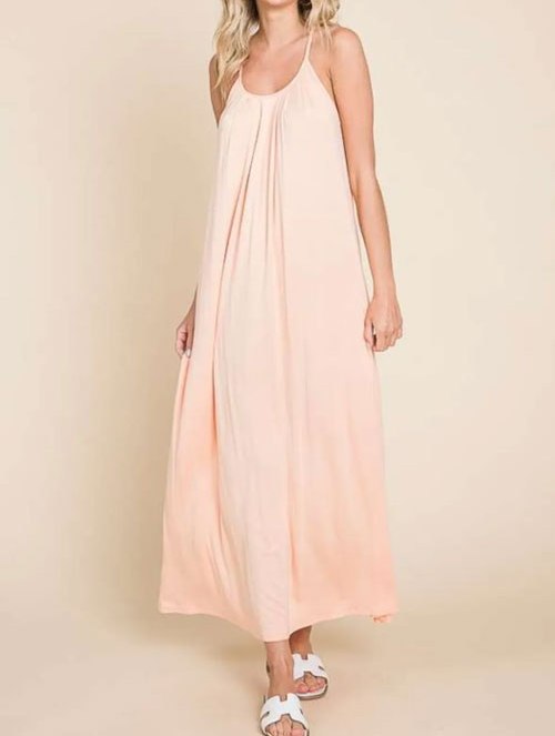 Women's Culture Code Full Size Tie Back Maxi Cami Dress