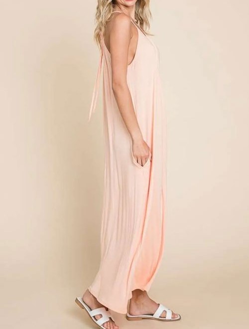 Women's Culture Code Full Size Tie Back Maxi Cami Dress
