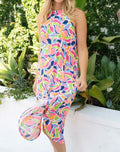 Women's White Birch Full Size Printed Sleeveless Dress with Pockets