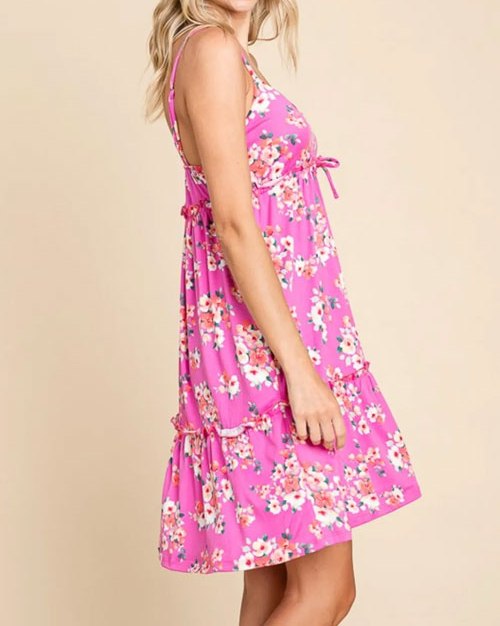 Women's Culture Code Full Size Floral Ruffled Cami Dress