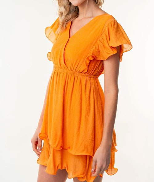 Women's White Birch Full Size Short Sleeve Woven Layered Dress