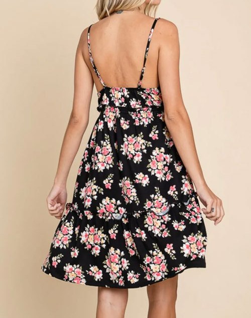 Women's Culture Code Full Size Floral Frill Cami Dress