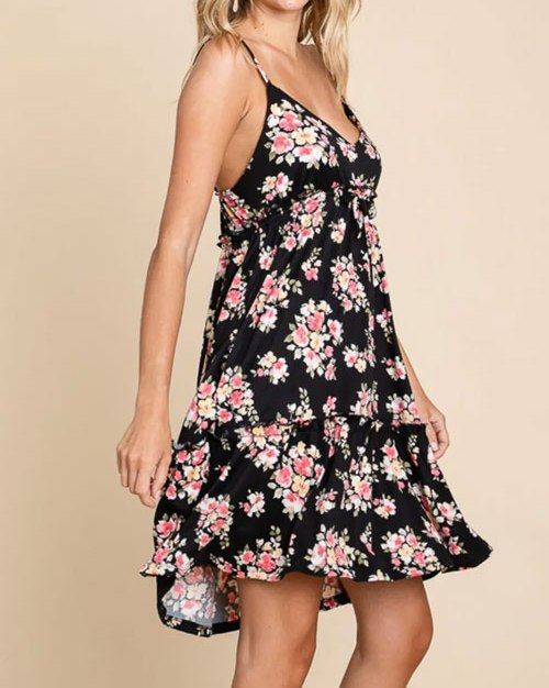 Women's Culture Code Full Size Floral Frill Cami Dress