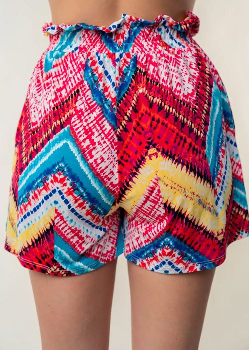 Women's White Birch High Waisted Printed Shorts