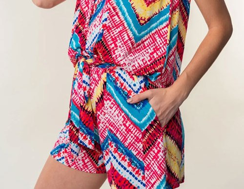 Women's White Birch High Waisted Printed Shorts