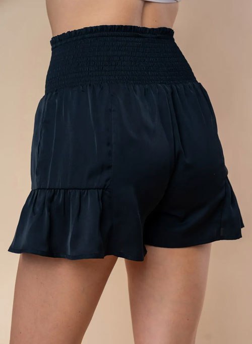 Women's White Birch Full Size High Waisted Smocked Shorts