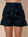 Women's White Birch Full Size High Waisted Smocked Shorts