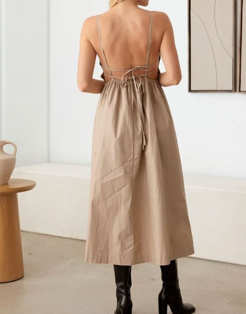Women's LE LIS Tie Back Backless Cami Dress