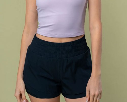 Women's White Birch Full Size High Waisted Knit Shorts