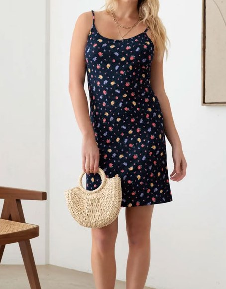 Women's GILLI Floral Ribbed Tie-Back Cami Mini Dress