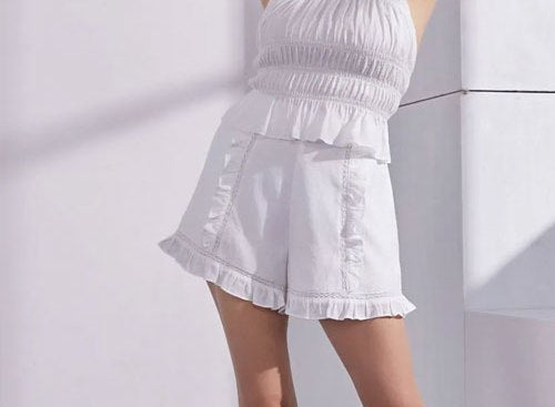 Women's MUSTARD SEED Western Boho Lace Trim Ruffle Edge Shorts