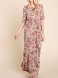 Women's BOMBOM Printed Shirred Maxi Dress