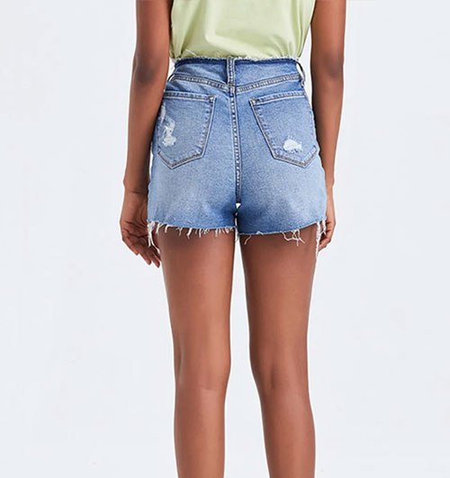 Women's BAYEAS High Rise Bandless Denim Shorts