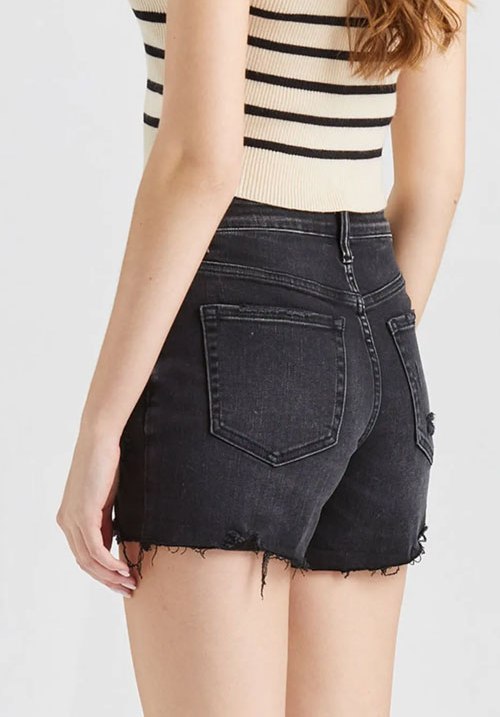 Women's BAYEAS Stepped Waist Raw Hem Denim Shorts