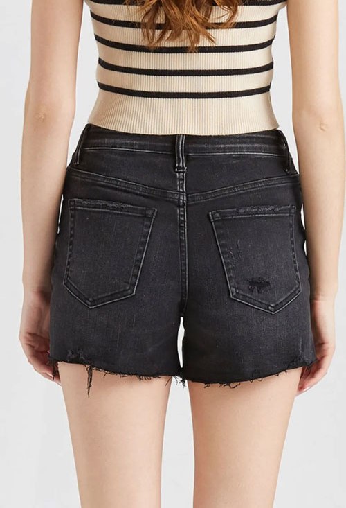 Women's BAYEAS Stepped Waist Raw Hem Denim Shorts