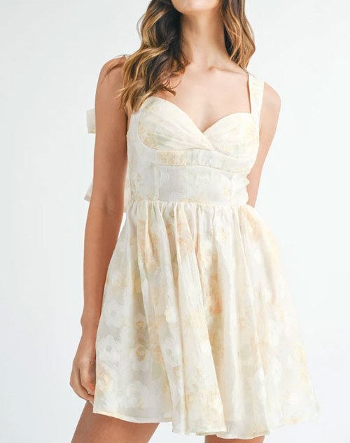 Women's MABLE Textured Floral Corset Mini Dress