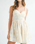 Women's MABLE Textured Floral Corset Mini Dress