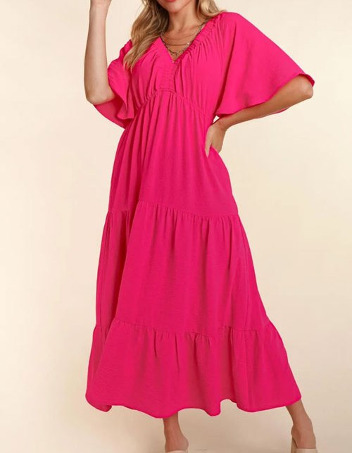 Women's Haptics Tiered Babydoll Maxi Dress with Side Pocket
