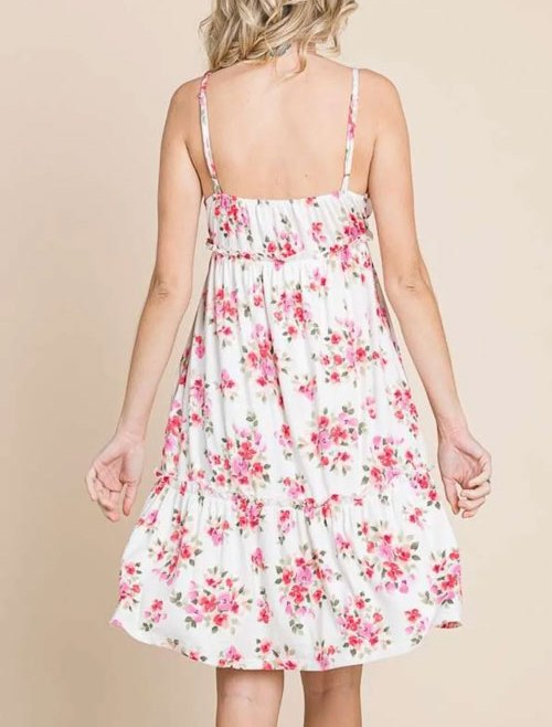 Women's Culture Code Full Size Floral Frill Cami Dress