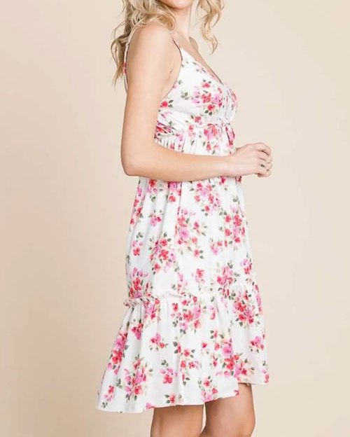 Women's Culture Code Full Size Floral Frill Cami Dress
