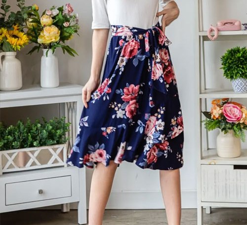 Women's Reborn J Floral Wrap Ruffled Skirt