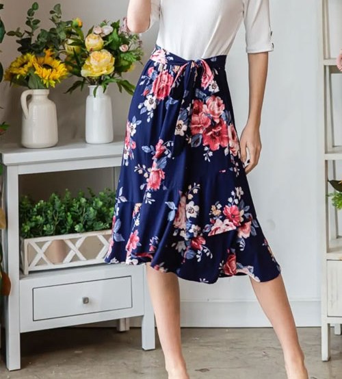 Women's Reborn J Floral Wrap Ruffled Skirt