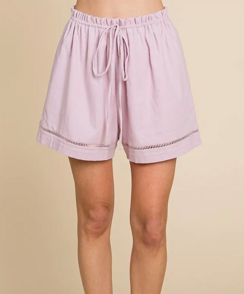 Women's Cotton Bleu by Nu Lab High Waist Drawstring Shorts