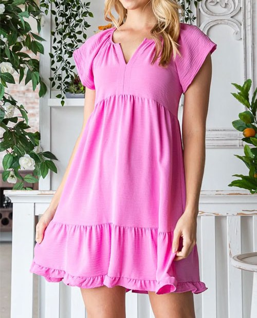 Women's Reborn J Tiered Notched Cap Sleeve Dress