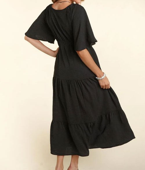 Women's Haptics Tiered Babydoll Maxi Dress with Side Pocket