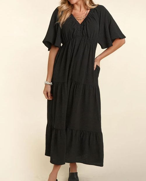 Women's Haptics Tiered Babydoll Maxi Dress with Side Pocket