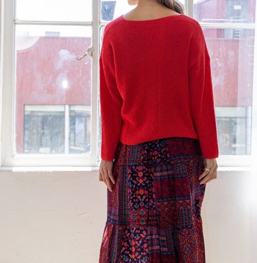 Women's ODDI Full Size Printed Tiered Maxi Skirt