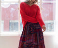 Women's ODDI Full Size Printed Tiered Maxi Skirt