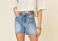 Women's Judy Blue Full Size High Waist Raw Hem Denim Shorts