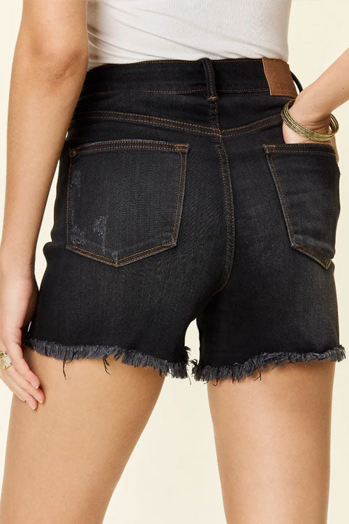 Women's Judy Blue Full Size Tummy Control Fray Hem Shorts
