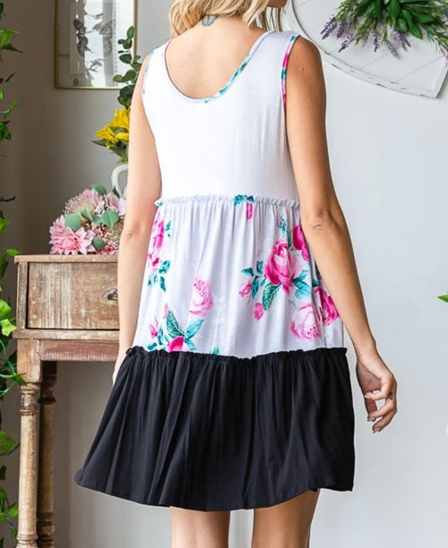Women's Heimish Full Size Scoop Neck Frill Tiered Dress