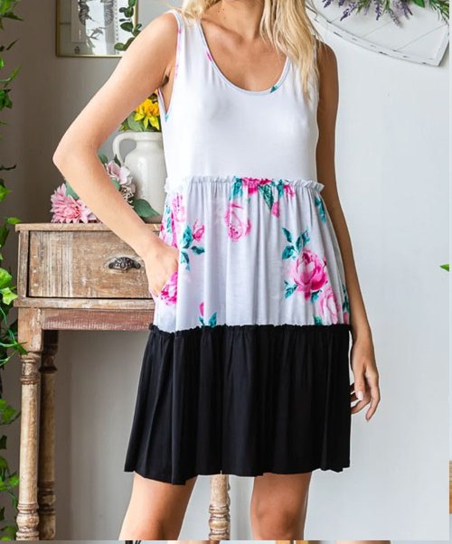 Women's Heimish Full Size Scoop Neck Frill Tiered Dress