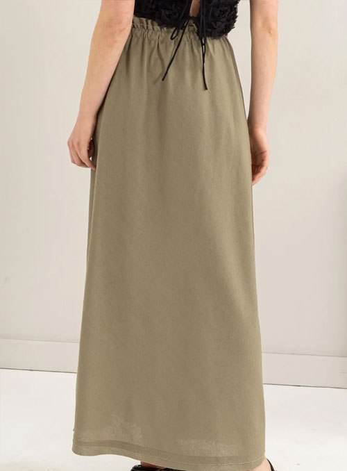Women's HYFVE Drawstring Washed Linen Maxi Skirt