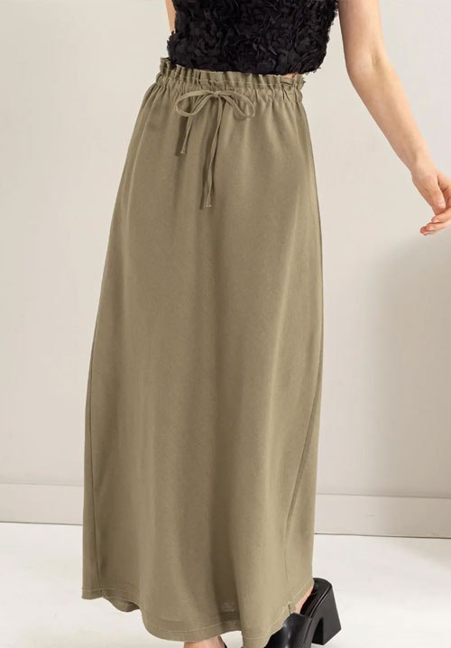 Women's HYFVE Drawstring Washed Linen Maxi Skirt