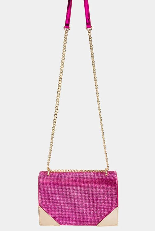 Women's Fame Rhinestone Studded Rectangle Crossbody Bag