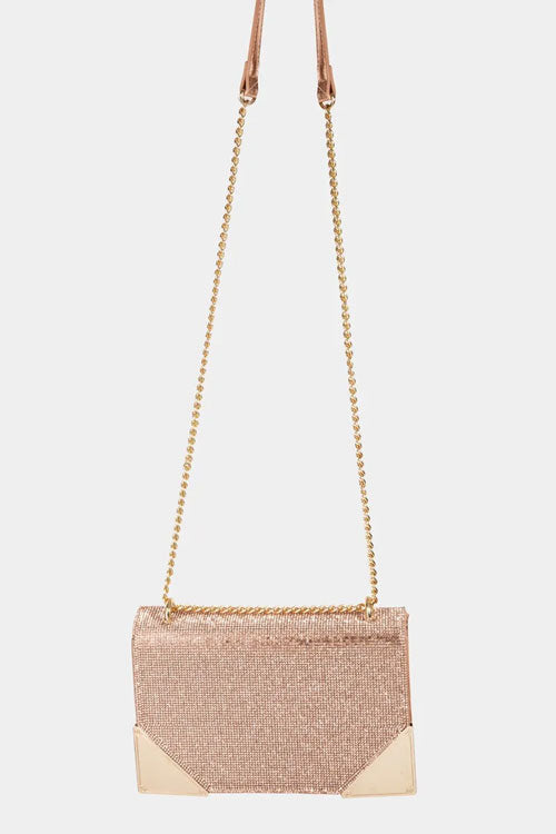 Women's Fame Rhinestone Studded Rectangle Crossbody Bag
