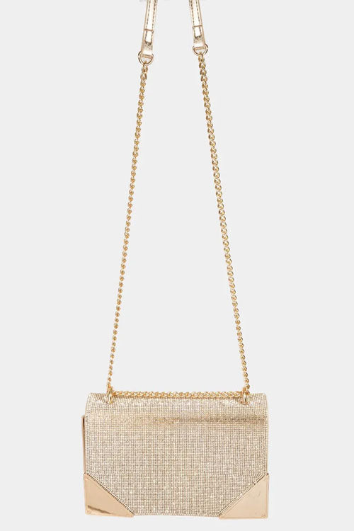Women's Fame Rhinestone Studded Rectangle Crossbody Bag